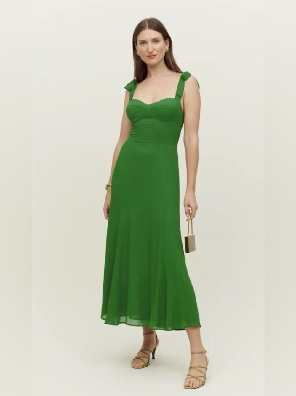 NWT REFORMATION Nadira Nidi Dress Kelly Green Size 12